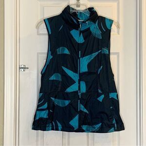 Lululemon Pack-It Vest Back Spin Stroke Peacock Blue Black Size 12